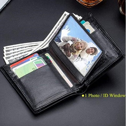 Genuine Leather RFID Blocking Bifold Wallet