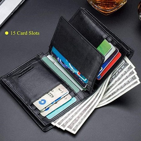 Genuine Leather RFID Blocking Bifold Wallet