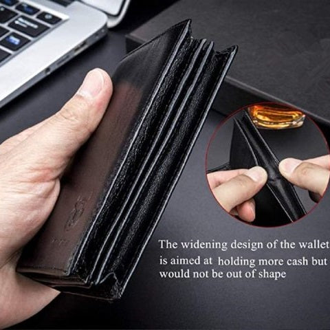 Genuine Leather RFID Blocking Bifold Wallet