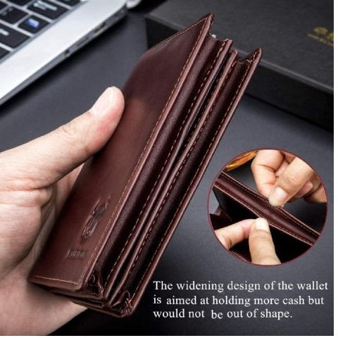 Genuine Leather RFID Blocking Bifold Wallet