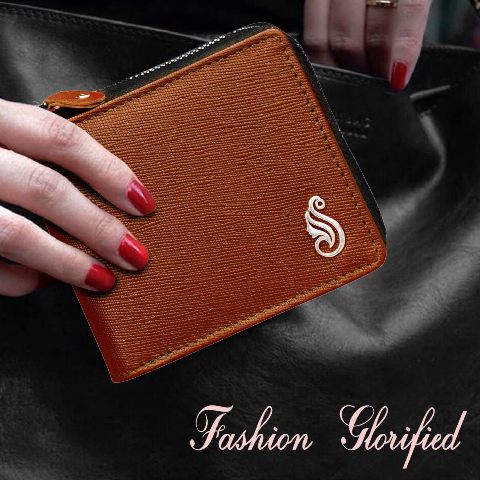 Genuine Leather Tan Wallet for Men Women