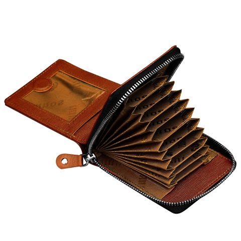 Genuine Leather Tan Wallet for Men Women