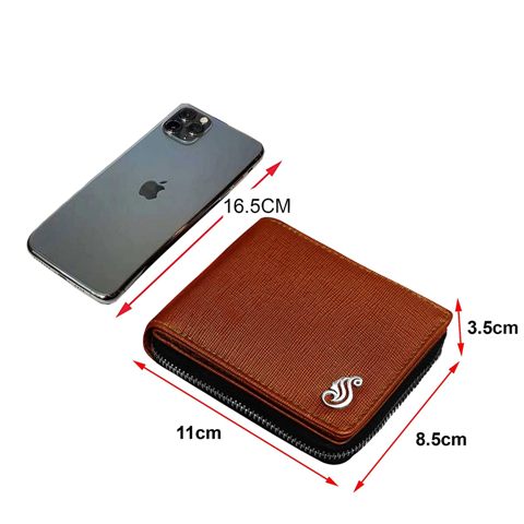 Genuine Leather Tan Wallet for Men Women