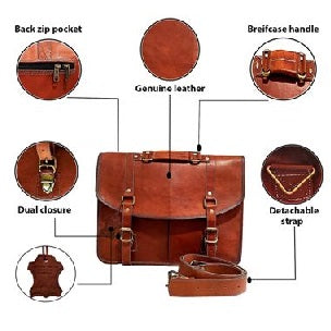  Genuine Leather messenger crossbody bag