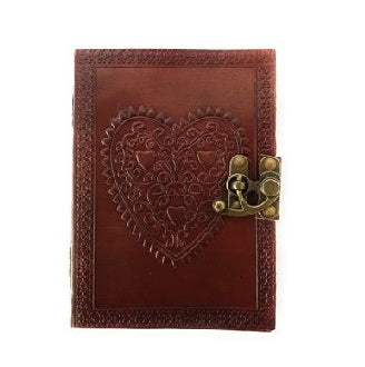 Handmade Leather Journal Celtic Heart Design 