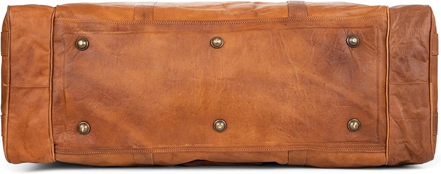 LEATHER DUFFLE LUGGAGE WEEKENDER BAG