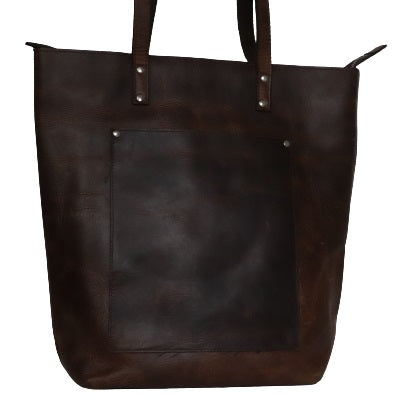 LEATHER SHOULDER TOTE BAG