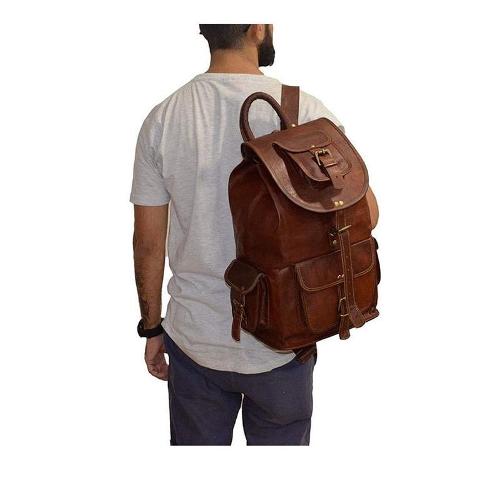 Genuine Leather Backpack Travel Rucksack