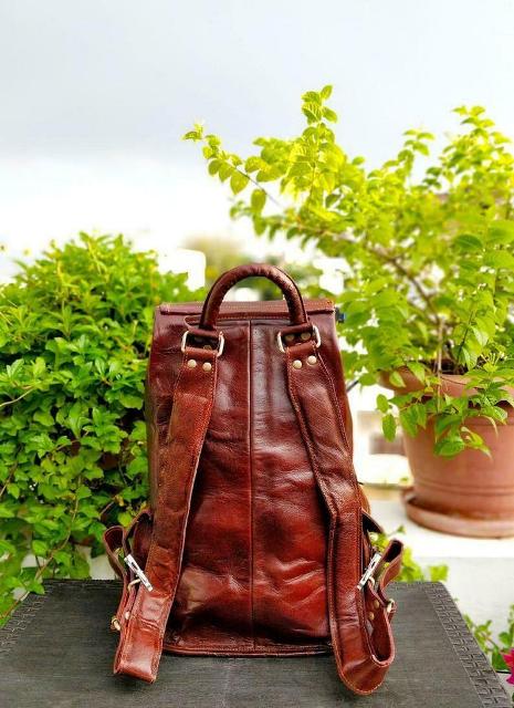 Genuine Leather Backpack Travel Rucksack