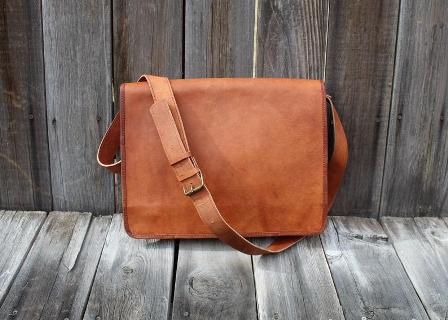 VINTAGE FULL FLAP LEATHER MESSENGER BAG