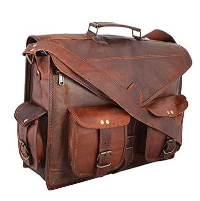 Leather Messenger Briefcase Satchel Bag