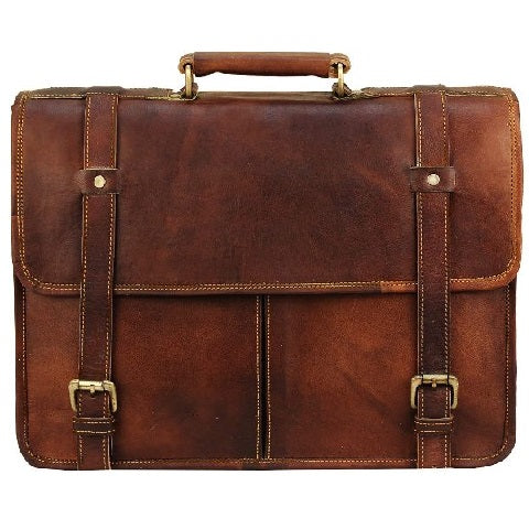 Leather Messenger Briefcase Shoulder Bag Men's