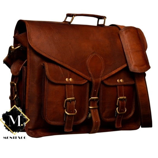 Handmade Vintage Leather Messenger Bag for Laptop