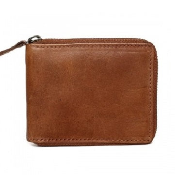 Leather wallet Rfid Blocking Zip Around Card