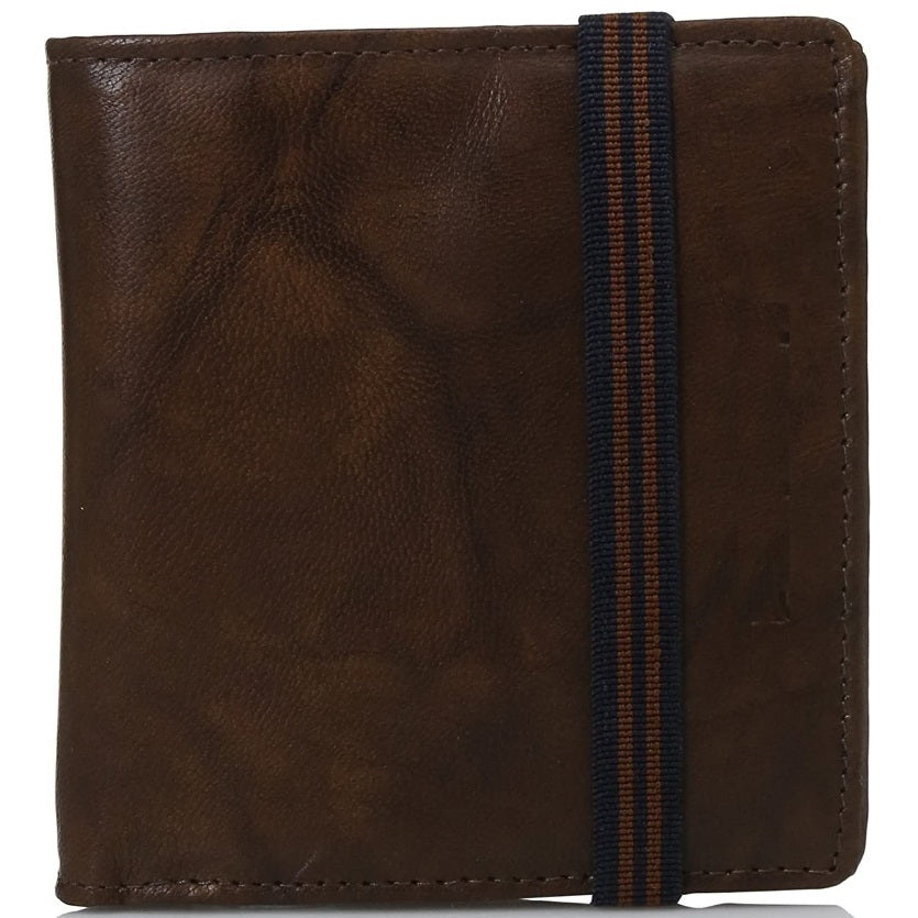 Men's Brown Leather Bifold Wallet 