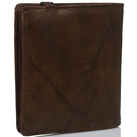 Men's Brown Leather Bifold Wallet 