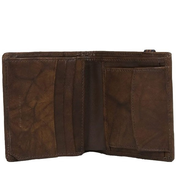 Men's Brown Leather Bifold Wallet 