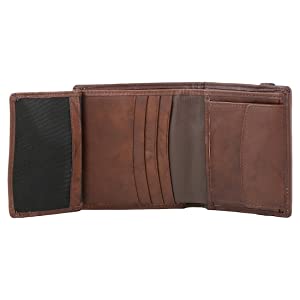 Men's Brown Leather Bifold Wallet 