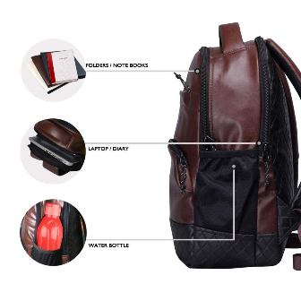 PU leather backpack for men women 18 inch