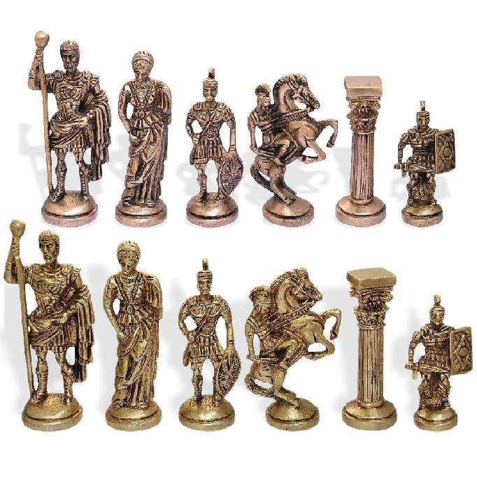 Premium Chessboard with Roman Brass Pieces