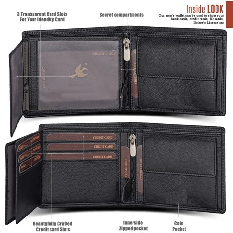 RFID Blocking Leather Wallet for Men