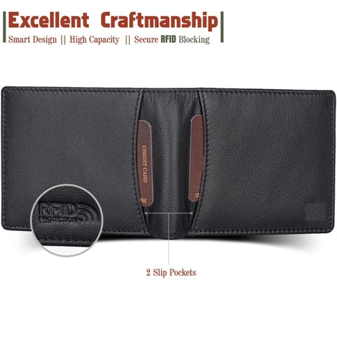 RFID Blocking Leather Wallet for Men