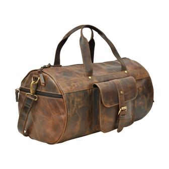 Top Grain Leather Duffel Weekend Travel Bag