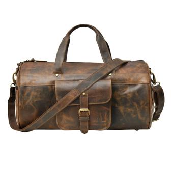 Top Grain Leather Duffel  Weekend Travel Bag