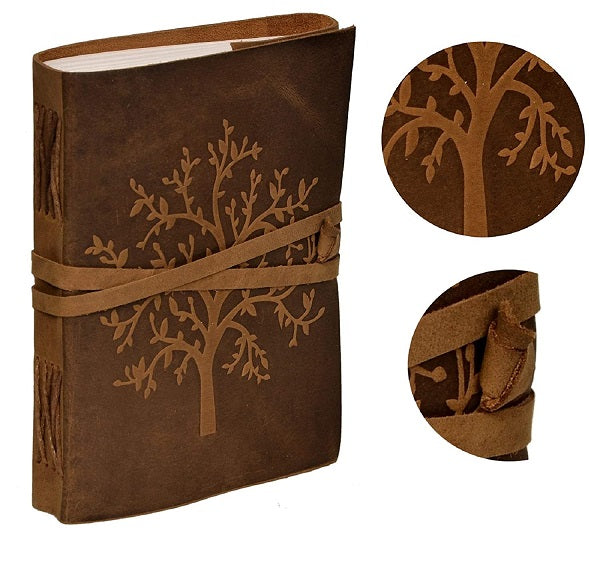  Unique Tree Pattern Embossed Leather Journal