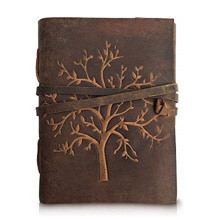  Unique Tree Pattern Embossed Leather Journal