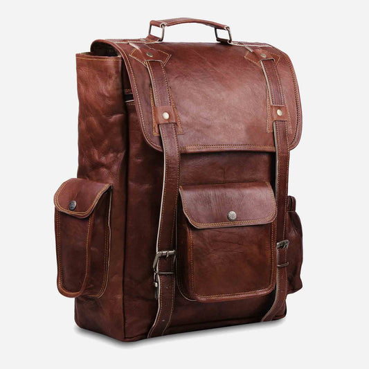 Vintage leather Backpack Shoulder Laptop Bag Men Women