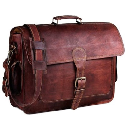 VINTAGE LEATHER LAPTOP MESSENGER BAG